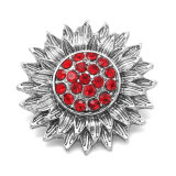 20MM  Sunflower design  multiple colour  with Rhinestone snap buttons