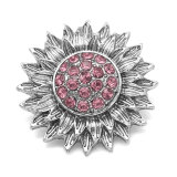 20MM  Sunflower design  multiple colour  with Rhinestone snap buttons