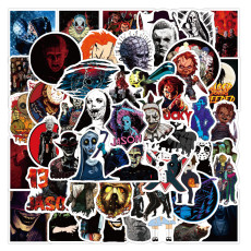 50 new American horror movie thriller character graffiti stickers waterproof suitcase notebook scooter
