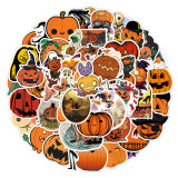50 new Halloween pumpkin graffiti stickers waterproof suitcase notebook scooter water cup stickers