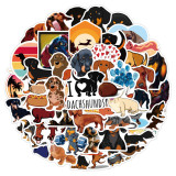 50 New Dachshund Dog Graffiti Stickers Waterproof Luggage Laptop Scooter Water Cup Stickers