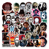 50 Halloween theme horror and thriller character graffiti stickers waterproof suitcase notebook sticker stickers