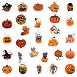 50 new Halloween pumpkin graffiti stickers waterproof suitcase notebook scooter water cup stickers