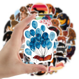 50 New Dachshund Dog Graffiti Stickers Waterproof Luggage Laptop Scooter Water Cup Stickers