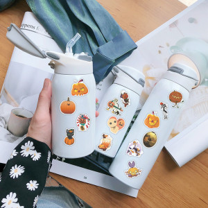 50 new Halloween pumpkin graffiti stickers waterproof suitcase notebook scooter water cup stickers