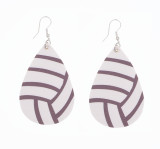 Baseball Football Basketball Rugby Volleyball Leather Earrings