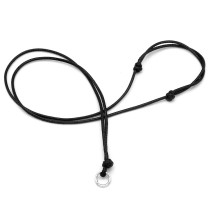 Small ring Adjustable pull Smooth leather cord necklace accessories DIY Necklace