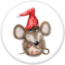 20MM  Christmas  Cartoon  Print glass snaps buttons