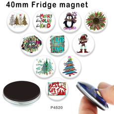 10pcs/lot  Christmas  glass picture printing products of various sizes  Fridge magnet cabochon