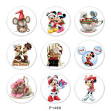 20MM  Christmas  Cartoon  Print glass snaps buttons