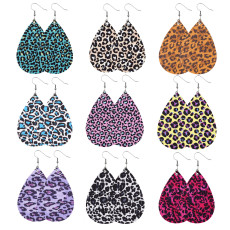 Leopard color Leather Earrings