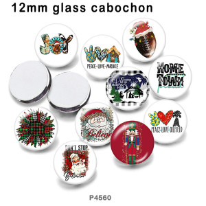 10pcs/lot  Christmas  glass picture printing products of various sizes  Fridge magnet cabochon