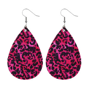 Leopard color Leather Earrings