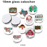 10pcs/lot  Christmas  glass picture printing products of various sizes  Fridge magnet cabochon