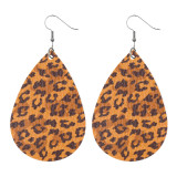 Leopard color Leather Earrings
