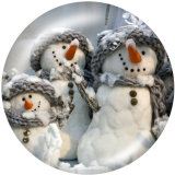 20MM  Christmas  Deer  Dog  Print glass snaps buttons