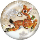 20MM  Christmas  Santa Claus  Print glass snaps buttons