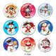 20MM  Christmas  Snowman   Print glass  snaps  buttons