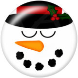 20MM  Christmas  Snowman   Print glass  snaps  buttons