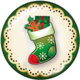 20MM Christmas  Santa Claus  Snowman  Print glass snaps buttons