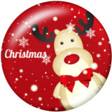 20MM  Christmas  Deer  Dog  Print glass snaps buttons