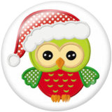 20MM  Christmas  Owl  Print glass snaps buttons