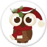 20MM  Christmas  Owl  Print glass snaps buttons