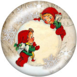 20MM  Christmas  Santa Claus  Print glass snaps buttons