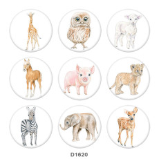 20MM animal Print glass snaps buttons