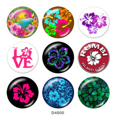 20MM flower Print glass snaps buttons