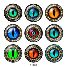 20MM eyes Print glass snaps buttons