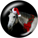 20MM  Christmas  Horse  Elephant  Print glass  snaps  buttons