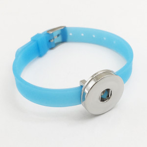 Strap Silicone multi-color elastic bracelet fit 20mm snaps chunks  Silicone bracelet