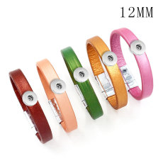 1 buttons leather  new type Bracelet  fit 12mm snaps chunks
