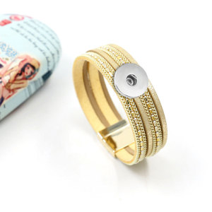 1 buttons leather  new type Bracelet  fit 20mm snaps chunks