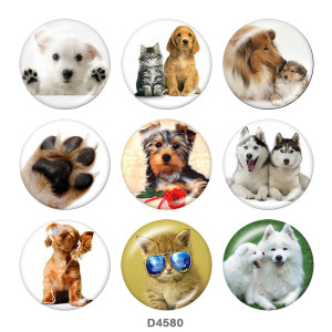 20MM dog Print glass snaps buttons