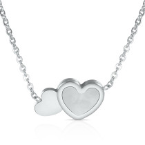 Double love stainless steel plating rose gold color gold clavicle shell necklace    necklace for women