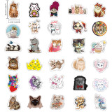 80 Vsco small fresh cat cartoon graffiti stickers car stickers luggage computer guitar waterproof stickers