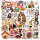 80 cute cartoon puppies, corgi, husky, golden retriever, shiba Inu, cute pet, graffiti, stickers, suitcase computer