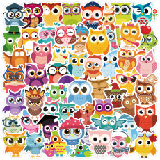 80 cute cartoon owl graffiti waterproof stickers suitcase skateboard water cup refrigerator notebook guitar skateboard
