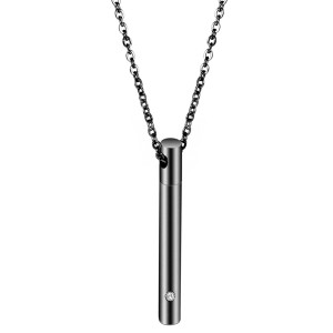 Stainless steel perfume bottle pendant fashion cylindrical pet urn necklace for men and women