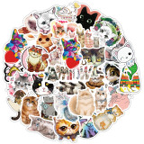 80 Vsco small fresh cat cartoon graffiti stickers car stickers luggage computer guitar waterproof stickers