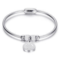 Stainless steel personalized diamond magnet buckle can open all-match women's bracelet