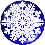 20MM  Christmas  snowflake  Print glass snaps buttons