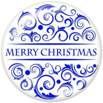 20MM Christmas  Snowman  Print  glass snaps buttons