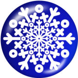 20MM  Christmas  snowflake  Print glass snaps buttons