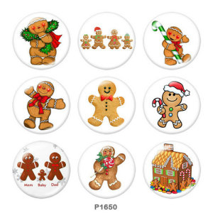 20MM Christmas  Print glass snaps buttons