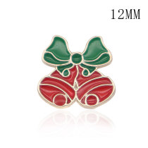 12MM Christmas design metal silver plated snap charms Multicolor