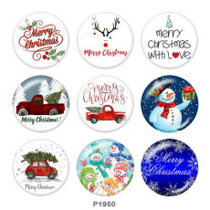 20MM  Christmas  snowflake  Car  Print  glass snaps buttons