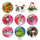 20MM  Christmas  Snowman   Cat  Print  glass snaps buttons
